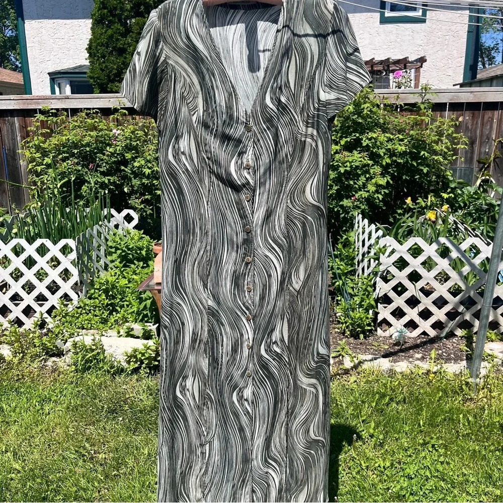 Swirl Print Midi  Dress
